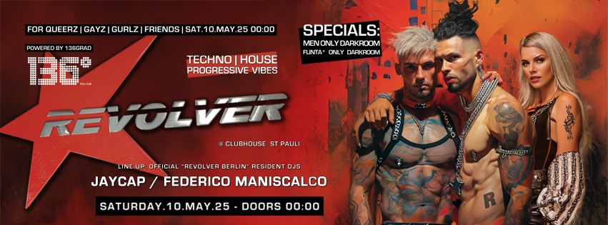 REVOLVER PARTY meets 136grad I Sat. 10.05 @ Bahnhof Pauli, HH