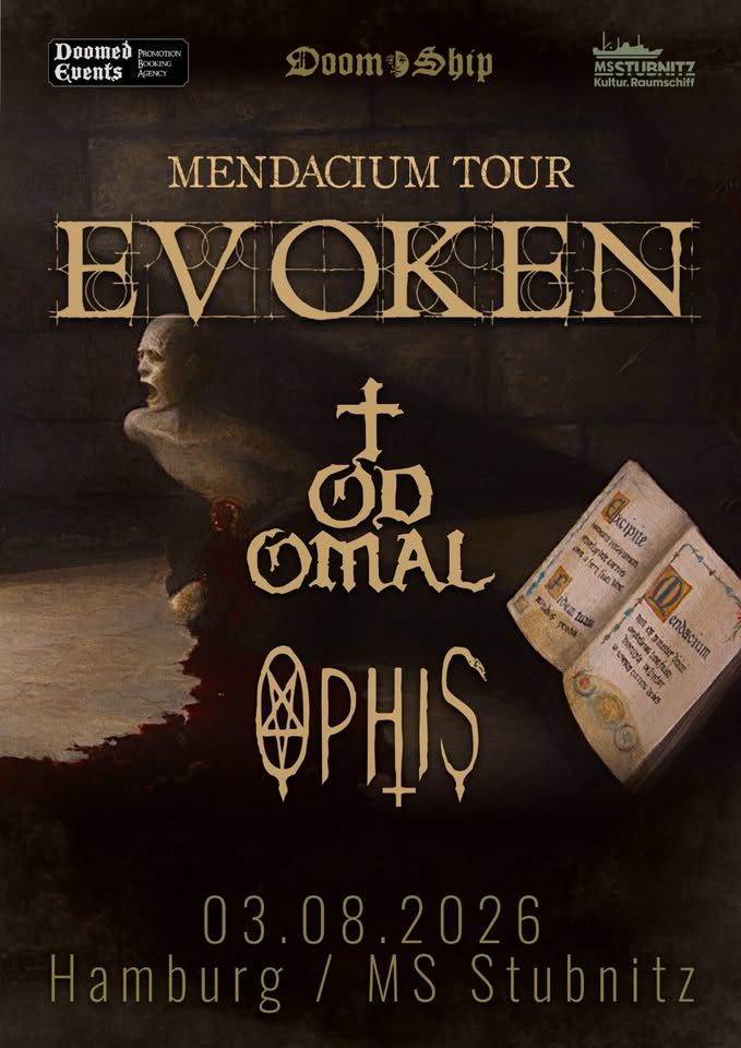 Evoken Mendacium Tour 2026 Hamburg MS Stubnitz event cover