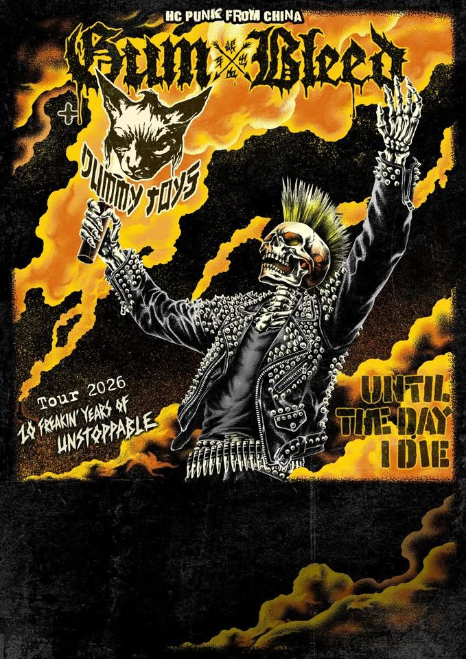 GumBleed (China - punk/hardcore) + Dummy Toys (China - raw, fast, violent punk) event cover