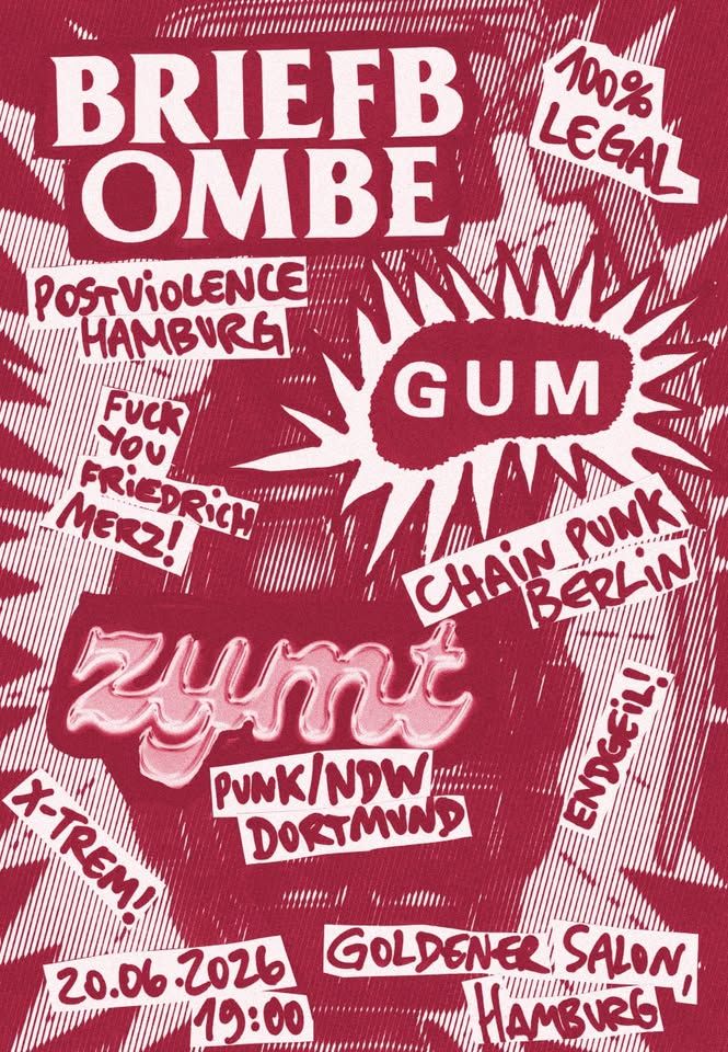 BRIEFBOMBE + ZYMT + GUM - Hamburg / Goldener Salon event cover